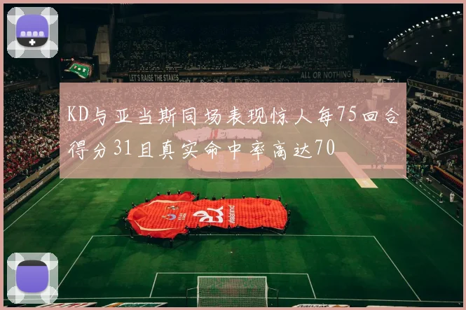 KD与亚当斯同场表现惊人每75回合得分31且真实命中率高达70